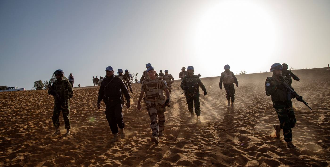 YK:n rauhanturvajoukot MINUSMA Malissa vuonna 2015. Kuva: YK-kuva/Marco Dormino.